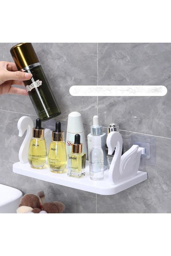 Relatos Kuğu Raf Baharatlık -Makyaj Malzeme Rafı Kendinden Yapışkanlı Banyo Mutfak Organizer - Image 1
