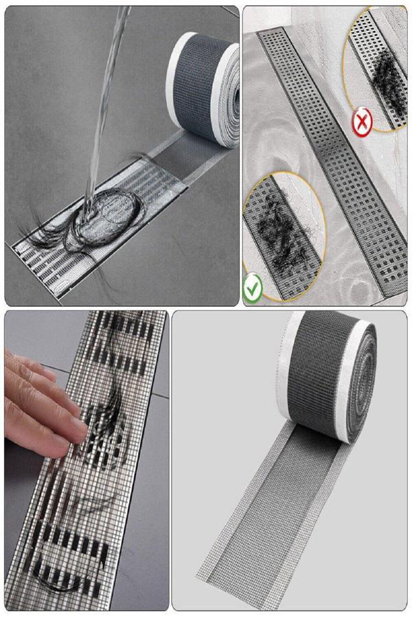 Relatos 4 Metre Yapışkanlı Banyo Gider Koruyucu Saç Toplayıcı - Gider Böcek Koruyucu Gider Süzgeci - Image 1