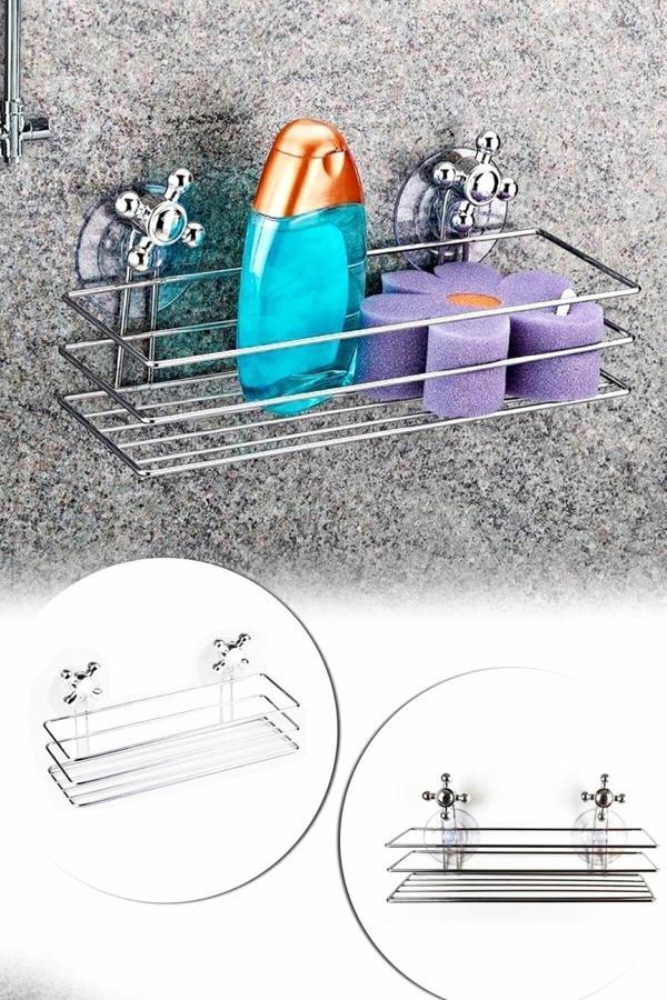 Relatos Metal Kare Vantuzlu Banyo Rafı Tek Katlı Vakumlu Raf Şampuanlık Banyo Organizeri Dörtgen Vantuzlu - Image 1