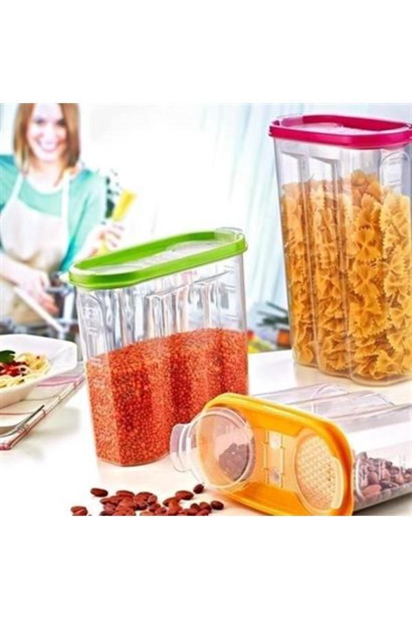 Relatos 2 Kapaklı Ölçekli Erzak Kuru Gıda Saklama Kutusu Kabı - 1,7 Litre - Sa935 - Image 1
