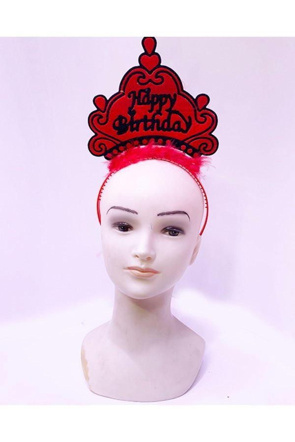 Relatos Happy Birthday Neon Kırmızı Renk Doğum Günü Tacı 24X15 Cm (4415) - Image 1