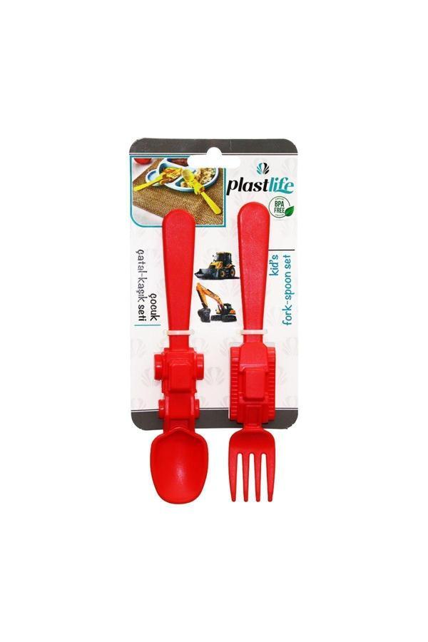 Relatos Araç Figürlü Plastik Çocuk Çatal - Kaşık Seti (4415) - Image 1