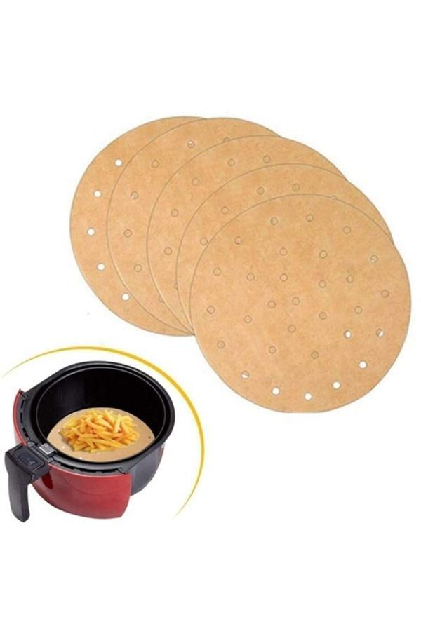 Relatos 100 Adet Yuvarlak Delikli Airfryer Pişirme Kağıdı Tek Kullanımlık Hava Fritözü - Image 1