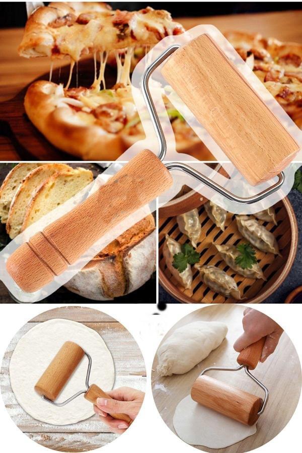 Relatos Pratik Ahşap Saplı Rulo Hamur Açıcı Merdane Pürüzsüz Oklava Pizza Börek Açma Silindir - Image 1