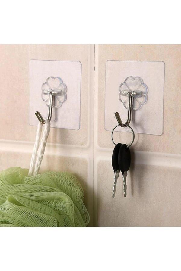 Relatos 10Lu Kendinden Yapışkanlı Şeffaf Askı Güçlü Banyo Mutfak Askısı - Image 1