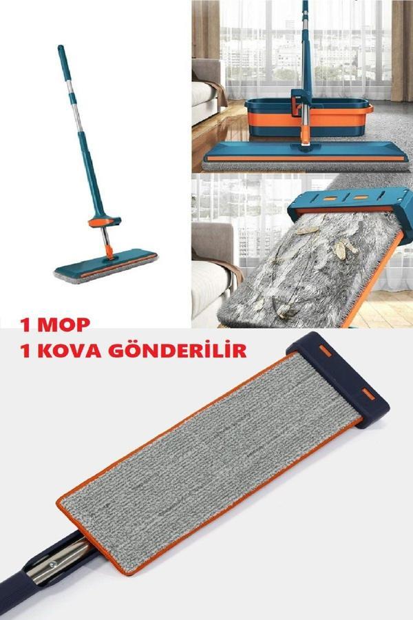 Relatos Lüks Katlanabilir Tekerli  Kovalı Kendini Sıkabilen Mop - Ev Tavan  Mutfak Zemin İçin Pratik Mop - Image 1