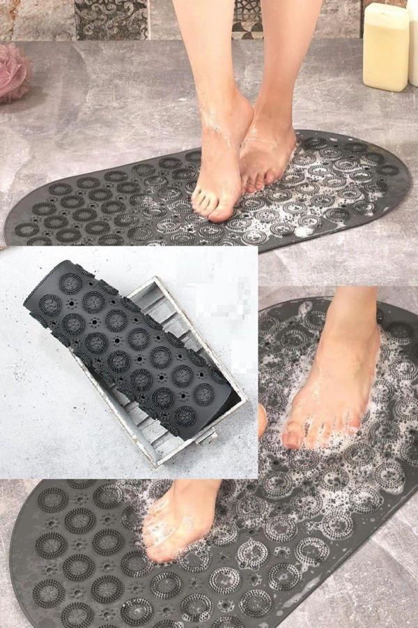 Relatos Vantuzlu Banyo Kaydırmaz Paspas- Tırtıklı Ayak Duş Matı Silikon Masaj Pedi - Image 1