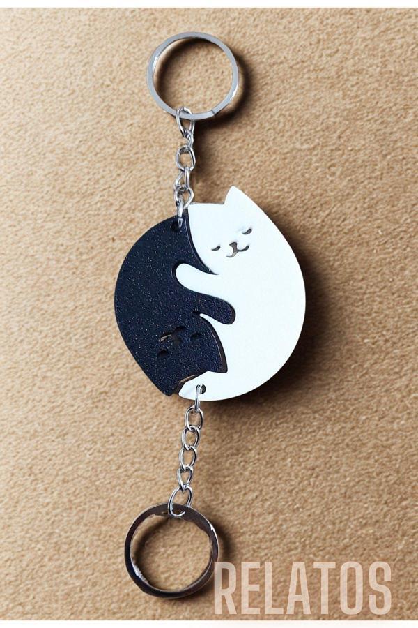 Relatos 2 Li Ying Yang Sarılan -Uyuyan Kediler Anahtarlık Çanta Süsü Romantik Kedi Anahtarlık - Image 1