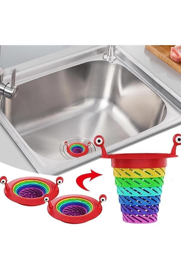 Relatos Mutfak - Banyo Lavabo Filtresi Süzgeci Gökkuşağı Kademeli Drenaj Deliği Atık Filtresi - Image 1