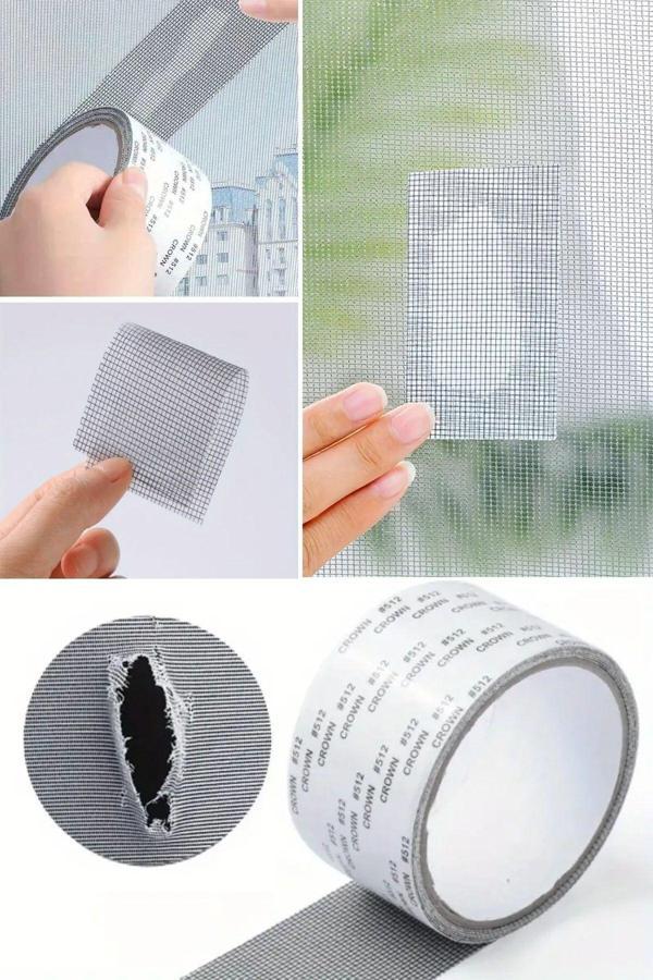 Relatos Yapışkanlı Pencere Sinekliği Tamir Bandı  Böcek Önleyici Yama Bandı -Gider Süzgeç 2 Mt X 5 Cm - Image 1