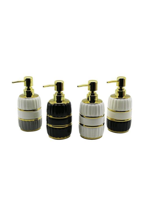 Relatos Şişe Gold Kapak - Boğum Seramik Sıvı Sabunluk 6X11Cm (4415) - Image 1
