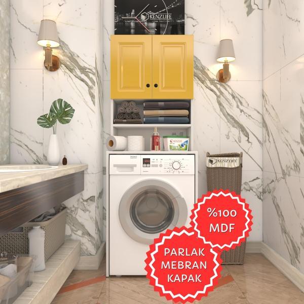 Kenzlife membran çamaşır makinesi dolabı hayzum hrdbyz çerçeve 180*66*55 mebran kapak MDF gövde - Image 1