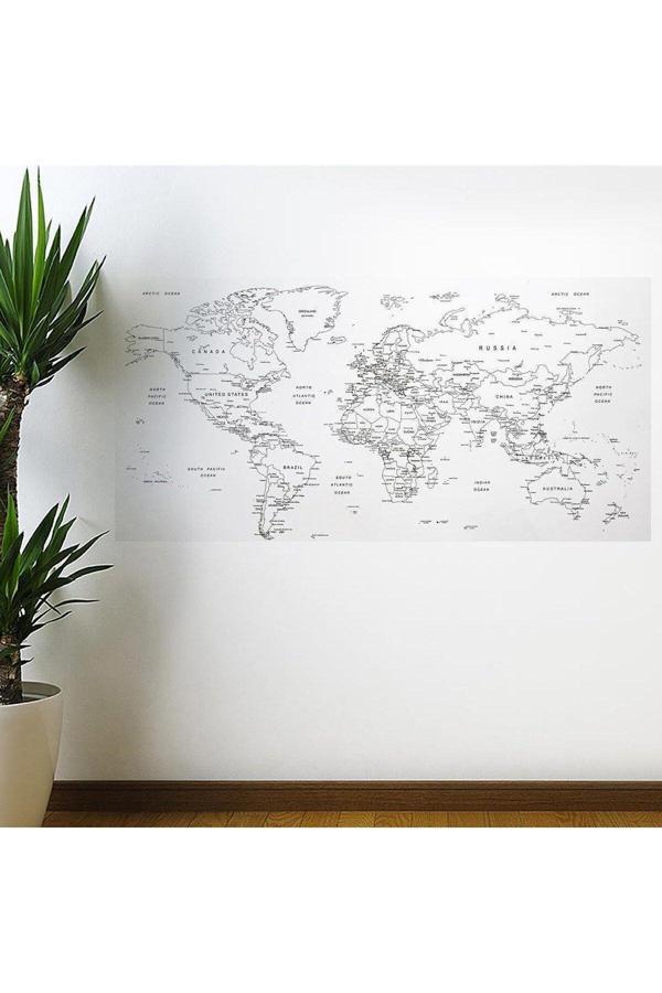 Relatos Yazılabilir Dünya Haritası Manyetik Duvar Stickerı 110 X 56 Cm (4415) - Image 1