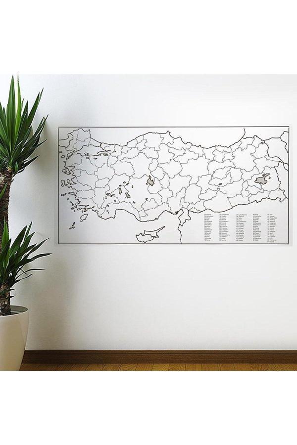 Relatos Yazılabilir Türkiye Haritası Manyetik Duvar Stickerı 110 X 56 Cm (4415) - Image 1