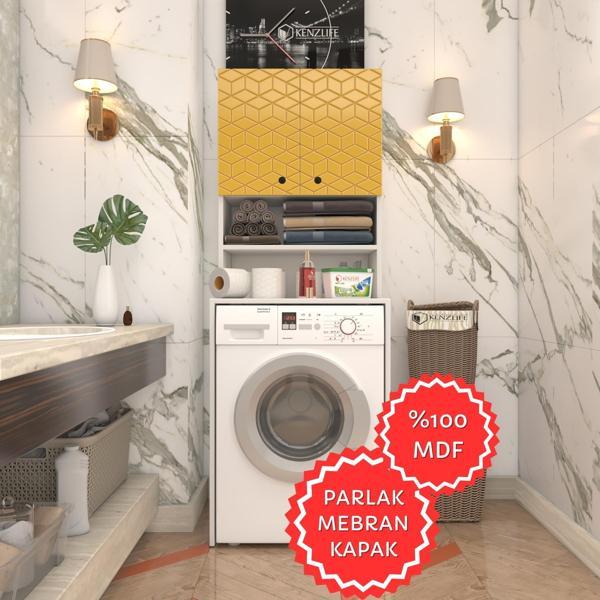 Kenzlife membran çamaşır makinesi dolabı hayzum hrdbyz küpşeker 180*66*55 mebran kapak MDF gövde - Image 1