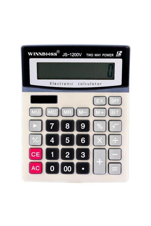 Relatos 12 Haneli Geniş Lcd Ekran, Pilli Büyük Düğmeli Hesap Makinesi (4415) - Image 1