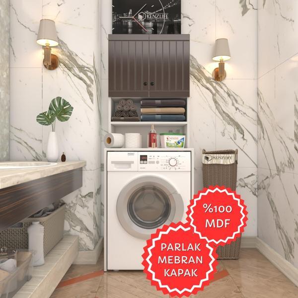 Kenzlife membran çamaşır makinesi dolabı hayzum khvbyz çitçit 180*66*55 mebran kapak MDF gövde - Image 1