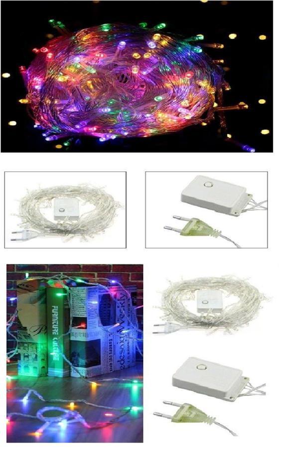 Relatos Yılbaşı Ağacı Süsleme Işığı Rengarenk 100 Ledli 8 Fonksiyonlu Dekor Lambası (10M Rgb) Fişli - Image 1