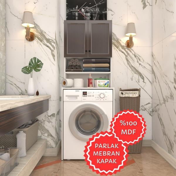 Kenzlife membran çamaşır makinesi dolabı hayzum khvbyz çubuk 180*66*55 mebran kapak MDF gövde - Image 1
