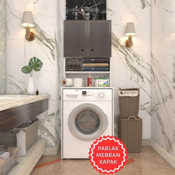 Kenzlife membran çamaşır makinesi dolabı hayzum khvbyz inceince 180*66*55 mebran kapak suntalam gövde - Image 1