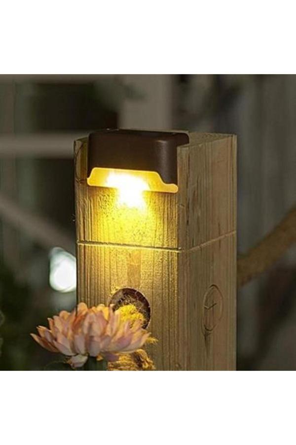 Relatos Solar Güneş Enerjili Şarj Edilen Köşebent Merdiven Veranda Bahçe Yolu Led Lamba Işık 4 Adet - Image 1