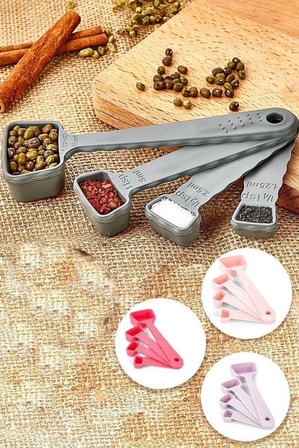 Relatos Pratik Ölçü Kaşığı 4 Lü Set Mini Baharat Ölçü Kaşıkları 4 Adet 4 Farklı Boy - Image 1