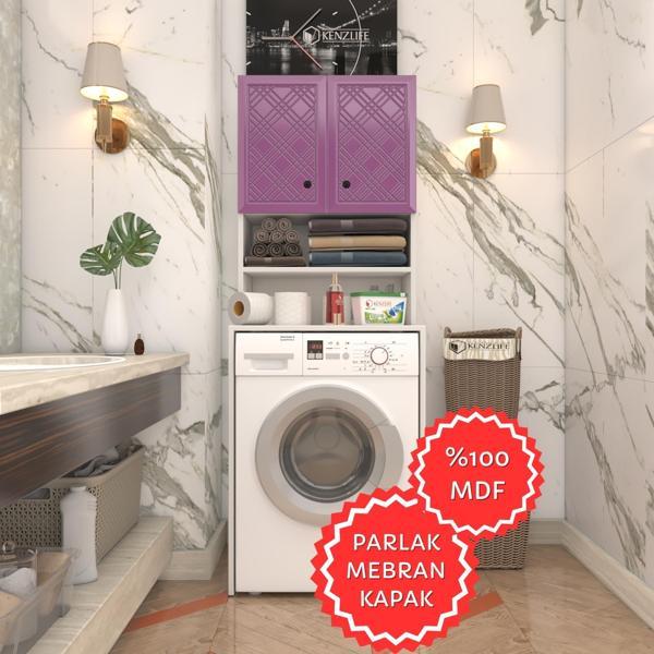 Kenzlife membran çamaşır makinesi dolabı hayzum llabyz hasır 180*66*55 mebran kapak MDF gövde - Image 1