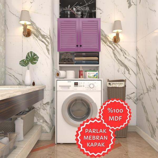 Kenzlife membran çamaşır makinesi dolabı hayzum llabyz panjur 180*66*55 mebran kapak MDF gövde - Image 1