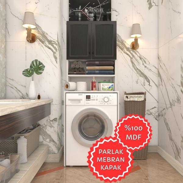 Kenzlife membran çamaşır makinesi dolabı hayzum syhbyz çubuk 180*66*55 mebran kapak MDF gövde - Image 1