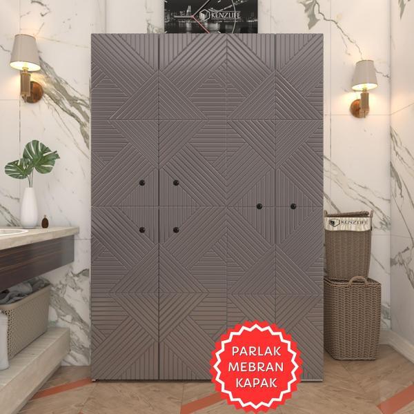 Kenzlife membran çamaşır kurutma makinesi dolabı yaromira gribyz üçgen 180*120*64 mebran kapak suntalam gövde - Image 1