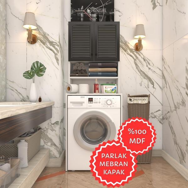 Kenzlife membran çamaşır makinesi dolabı hayzum syhbyz panjur 180*66*55 mebran kapak MDF gövde - Image 1