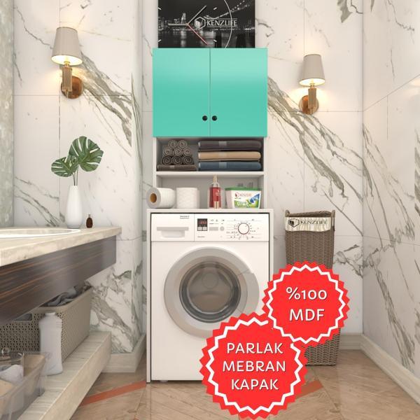 Kenzlife membran çamaşır makinesi dolabı hayzum trkbyz düz 180*66*55 mebran kapak MDF gövde - Image 1