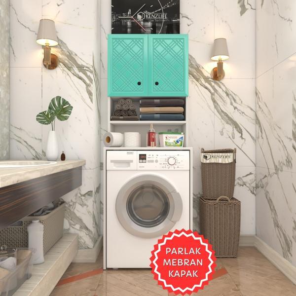 Kenzlife membran çamaşır makinesi dolabı hayzum trkbyz hasır 180*66*55 mebran kapak suntalam gövde - Image 1