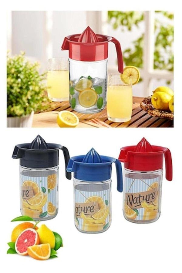 Relatos Sürahi Tipi  Cam Limon Portakal Meyve Sıkacağı 660  Ml Evde Limonata Yapma Kavanozu Pratik - Image 1