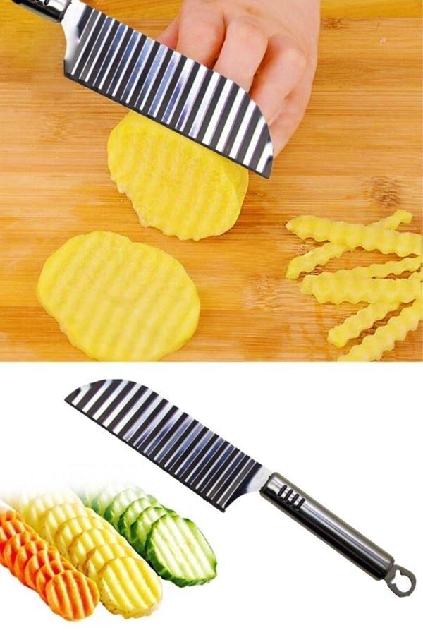 Relatos Şekilli Patates Kesici Bıçak, Sebze Zigzag Kesme Bıçağı - Image 1