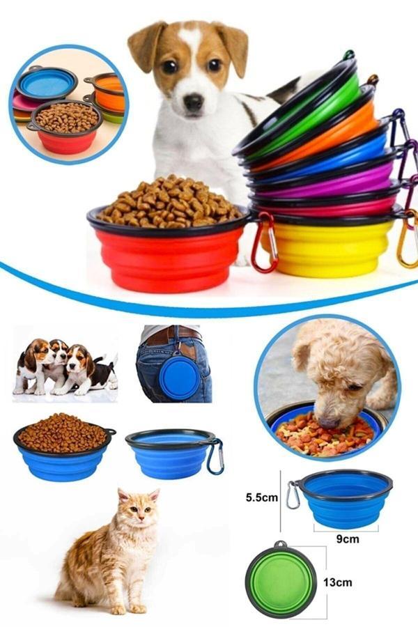 Relatos Silikon Katlanır Kedi Köpek Su Ve Mama Kabı Anahtarlıklı - Image 1