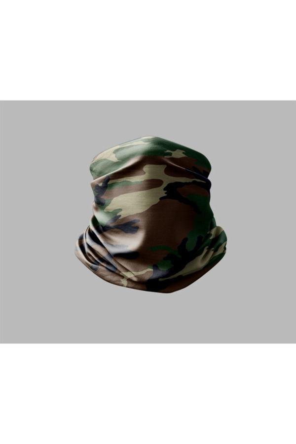 Buffalo Kamuflaj Tasarımlı Motorcu Buff Maske Outdoor Boyunluk Unisex Bandana - Image 1