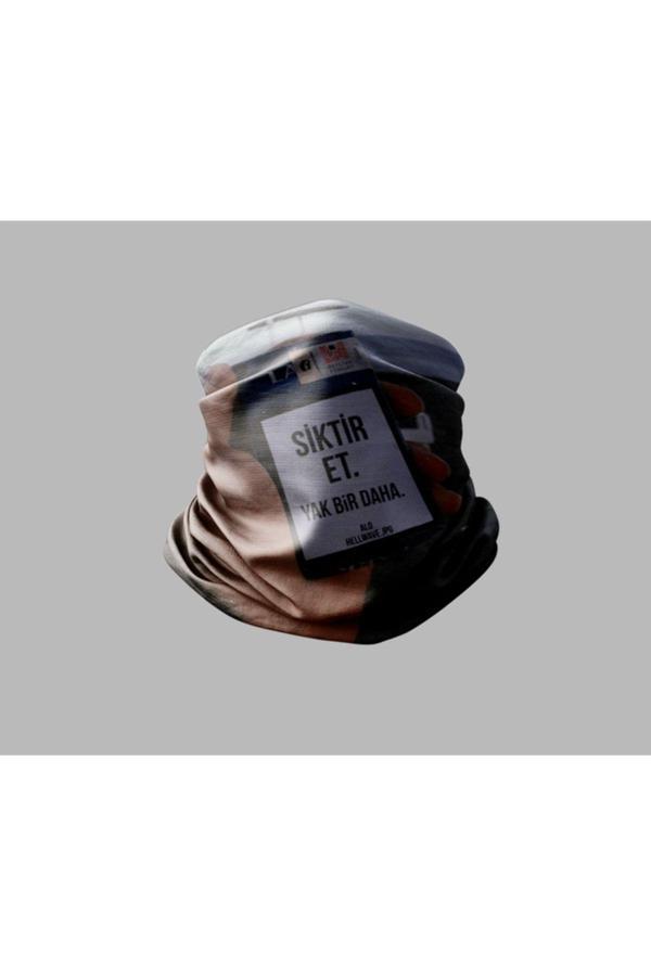 Buffalo Duvar Yazısı Tasarımlı Motorcu Buff Maske Outdoor Boyunluk Unisex Bandana - Image 1