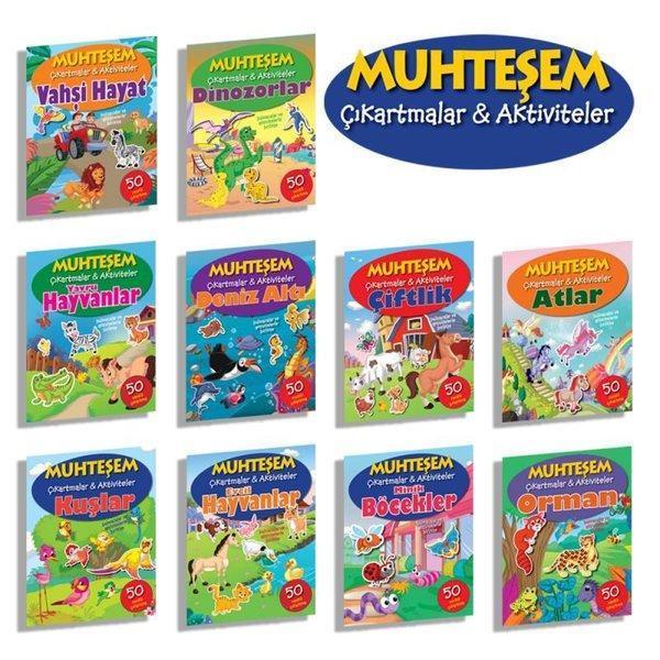 Hayvan Temalı Muhteşem Çıkartmalar - 10 Kitap Takım - Parıltı Yayınları - Image 1