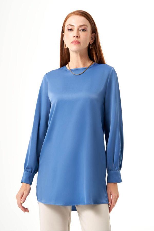 Mizalle Bsc O Yaka İndigo Tunik S - Image 1