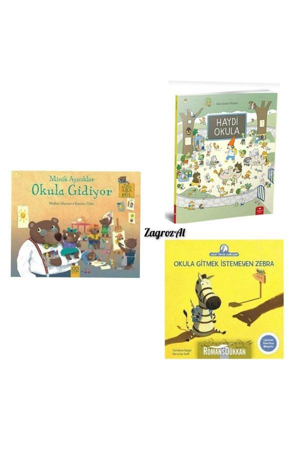 Minik Ayıcıklar Okula Gidiyor , Haydi Okula Ve Okula Gitmek Istemeyen Zebra 3 Lü Set - Zagrozal Yayınevi - Image 1