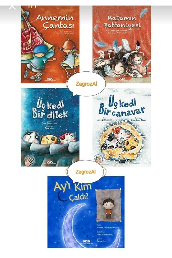 Annemin Çantası ,babamın Battaniyesi,üç Kedi Bir Dilek ,üç Kedi Bir Canavar, Ayı Kim Çaldı - Zagrozal Yayınevi - Image 1