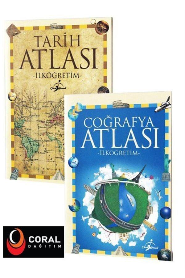 İlköğretim Atlas Seti / Coğrafya Atlası ve Tarih Atlası 2 Kitap Set - Coral Dağıtım - Image 1