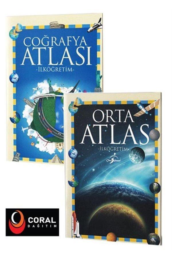 İlköğretim Atlas Seti / Orta Atlas ve Coğrafya Atlası 2 Kitap Set & Çocuk Gezegeni Atlas Seti - Coral Dağıtım - Image 1