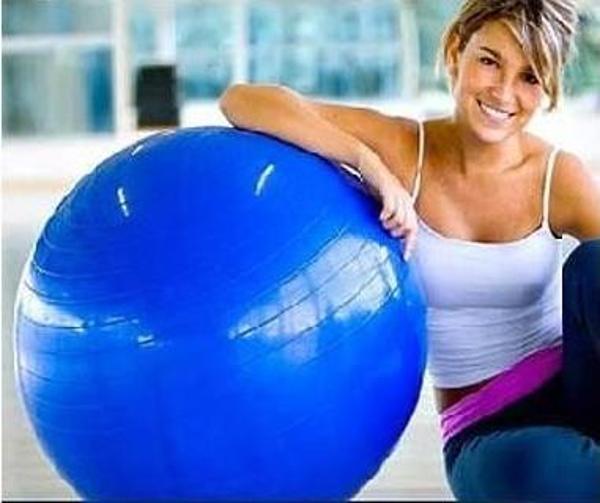 55 Cm Pilates Topu Pompa Hediyeli Mavi - Image 1