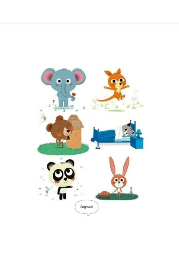 Ögrenen Yavrular Serisi ( Fil,panda,kanguru,kedicik ,tavşan Ve Ayıcık) 6 Kitap Set - 1001 Çiçek - Image 1