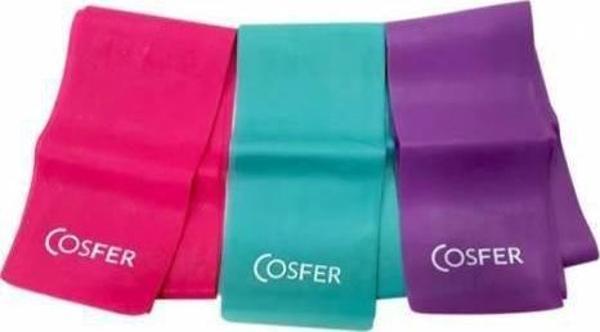 Cosfer 3'lü  120 Cm X 7,5 Cm Pilates Bandı Pilates Lastiği - Image 1