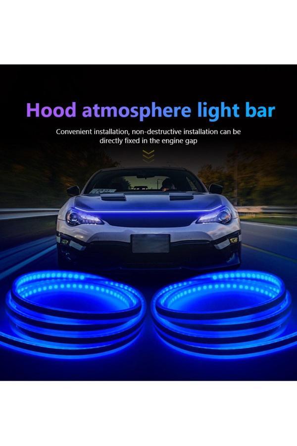 Ford Puma Uyumlu Kaput Ledi, Gündüz Ledi, Silikon 150cm Mavi - Image 1