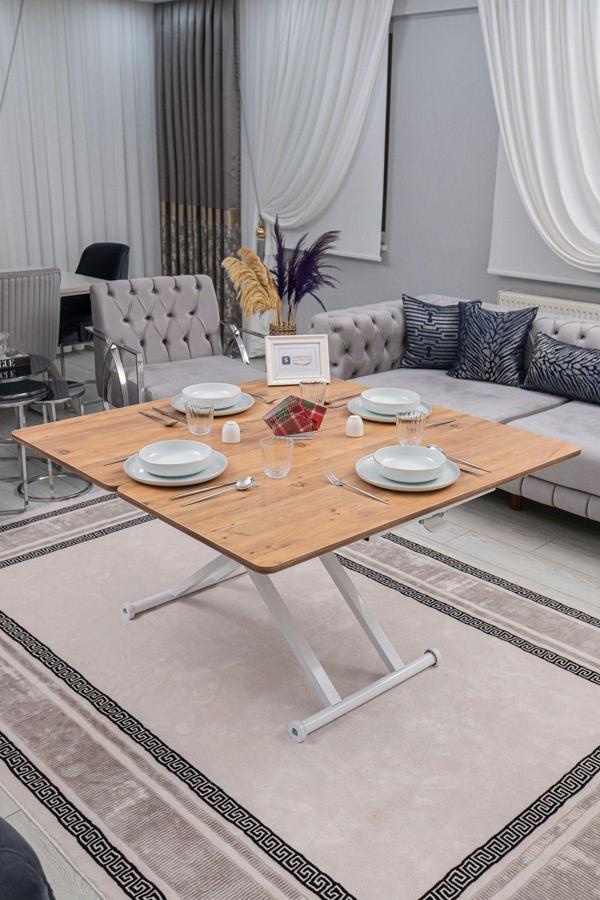 Sehpam Akıllı Akıllı Sehpa Home Üst Tabla Mdf EfesÇam Alt Mekanizma Beyaz Renk - Image 1