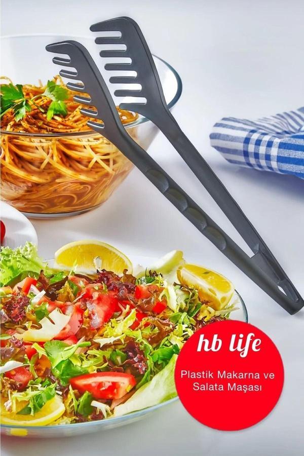 Qesqin Pratik Yanmaz Yapışmaz Sert Plastik Makarna Ve Salata Maşası | 180 Dereceye Kadar Dayanıklı - 1 Adet - Image 1